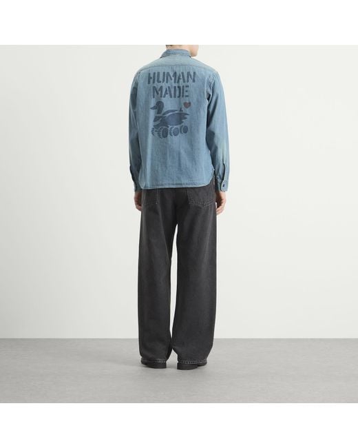 Human Made Blue Stencil Military Chambray Shirt for men