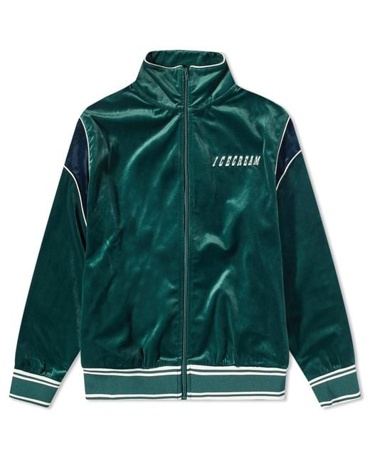 ICECREAM Velour Track Top in Green for Men | Lyst UK