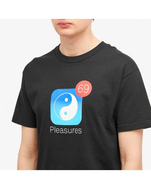 Pleasures Black Notify T-Shirt for men