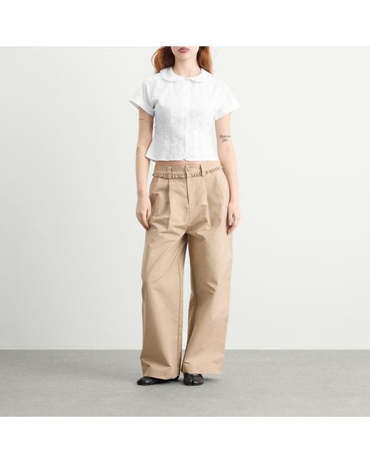 My Mum Made It White Curved Collar Cap Sleeve Shirt
