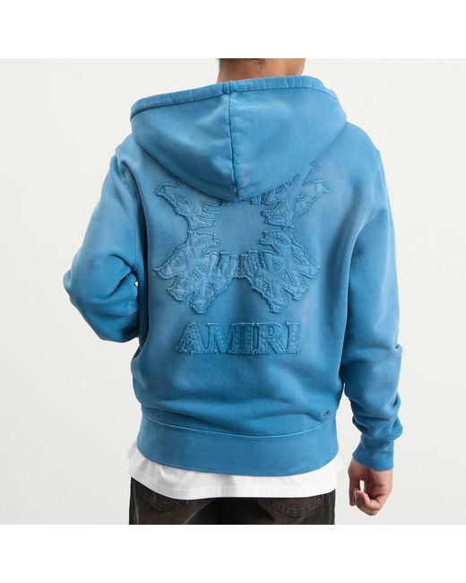 Amiri Blue Ma Quad Zip Hoodie for men
