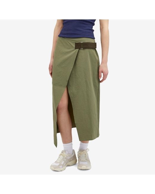 Miaou Green Solana Midi Skirt
