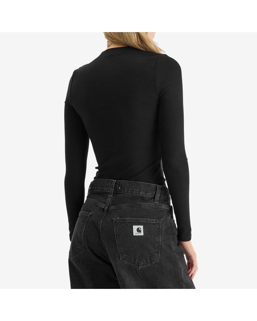 Joah Brown Black Invisible Zip Long Sleeve Top
