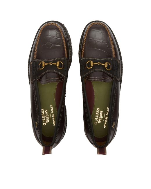 G.H.BASS Brown X Nicholas Daley Superlug Lincoln Loafer for men