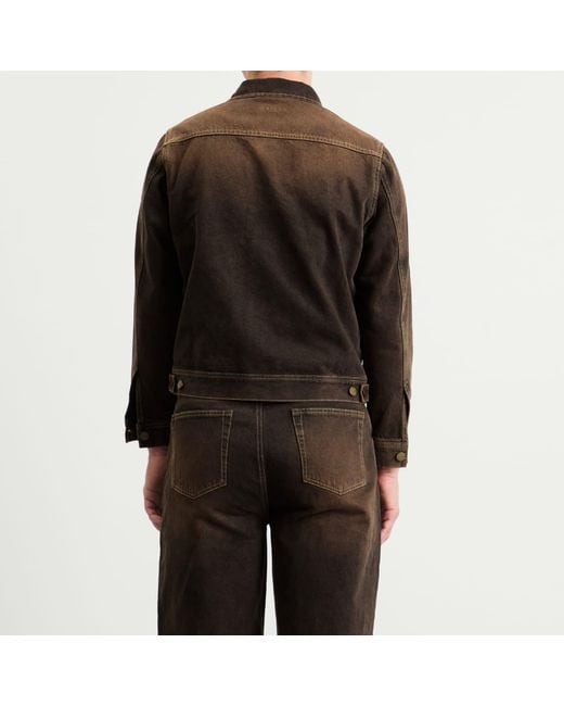 Carter Young Brown Arch Denim Jacket for men