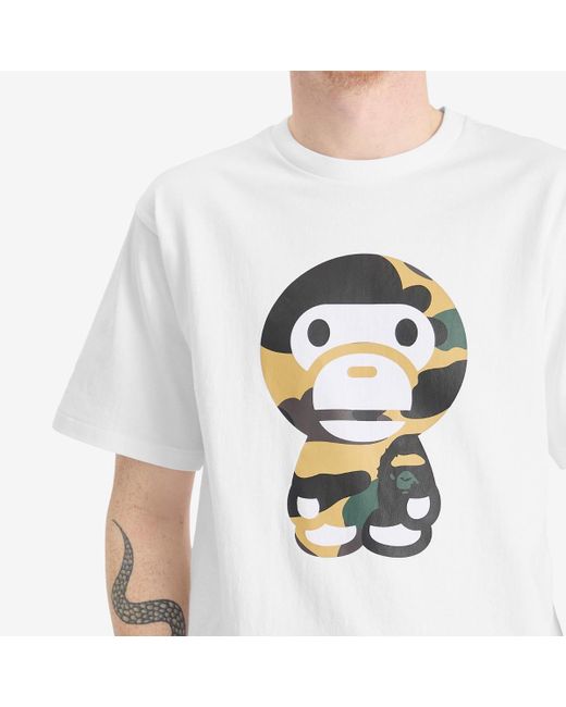 A Bathing Ape White Giant 1St Camo Big Baby Milo Tee for men