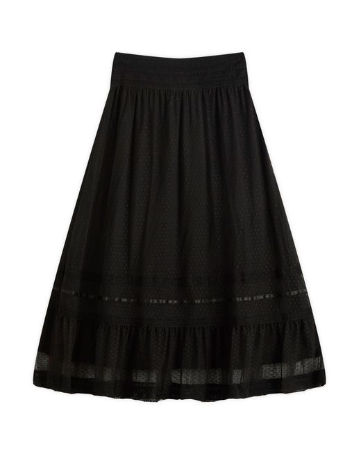 Rixo Black Tuta Midi Skirt