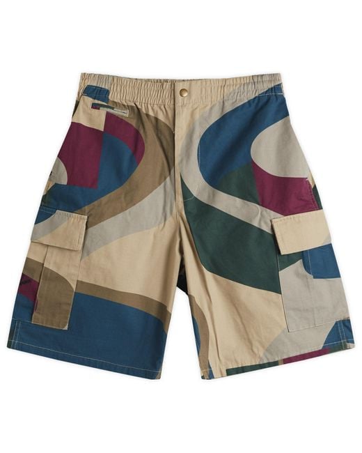 by Parra Blue The Wall Camo Shorts for men
