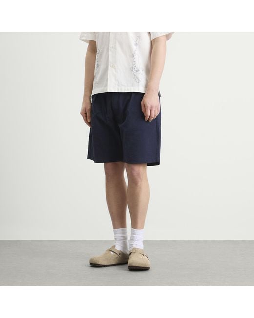 Service Works Blue Seersucker Part Timer Shorts for men