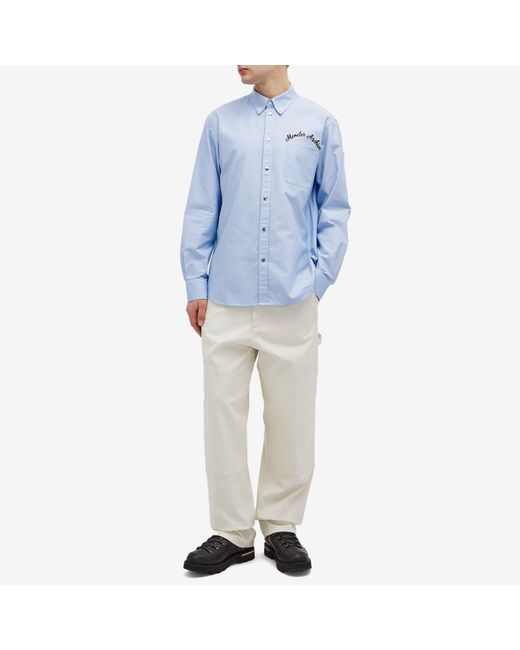 Moncler Oxford De Coton Shirt in Blue for Men Lyst Canada