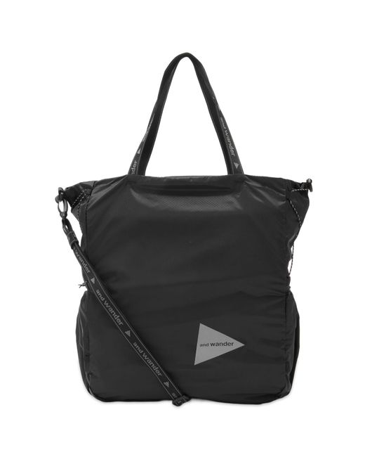 And Wander Black Sil Tote Bag