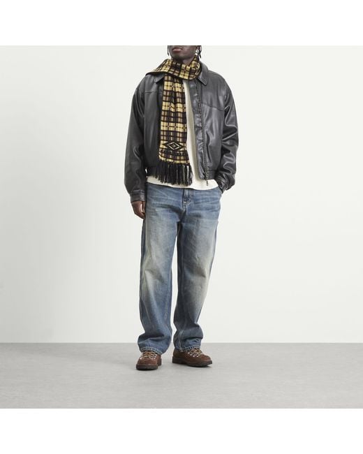 Umbro Black Checked Knit Scarf for men