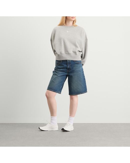 Nike Gray Phoenix Fleece Oversized Crew Sweat