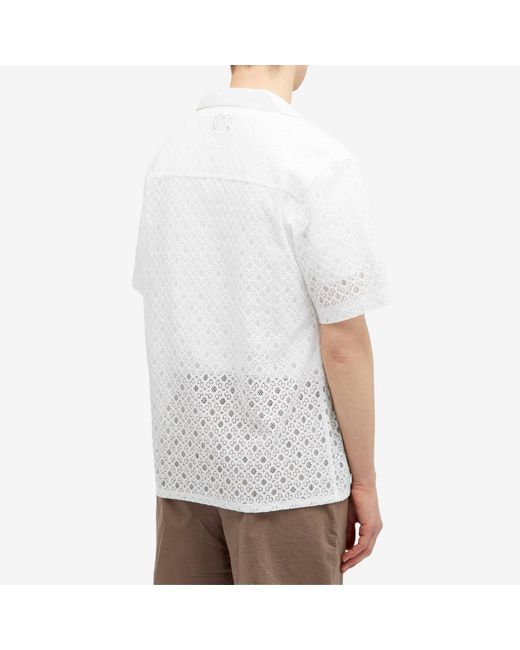 Wax London White Didcot Corded Lace Vacation Shirt for men