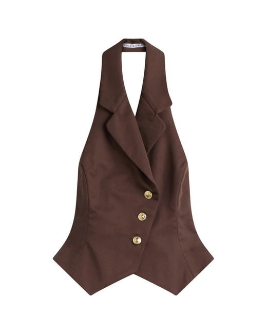 Tolu Coker Brown Halter Waistcoat