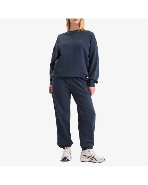 Anine Bing Blue Miles Framed Monogram Sweatshirt