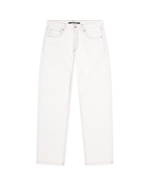 Jacquemus White Droit Large Tab Denim Jeans for men