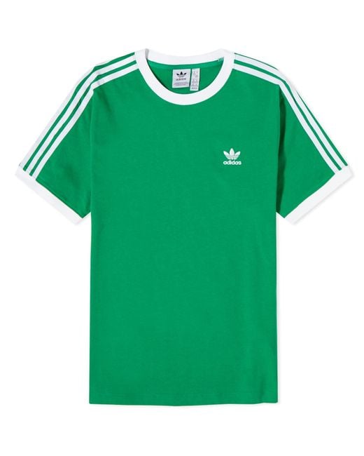 Adidas Green 3 Stripe T-Shirt