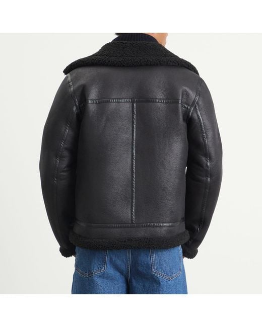 A.P.C. Black Tommy Faux Shearling Jacket for men