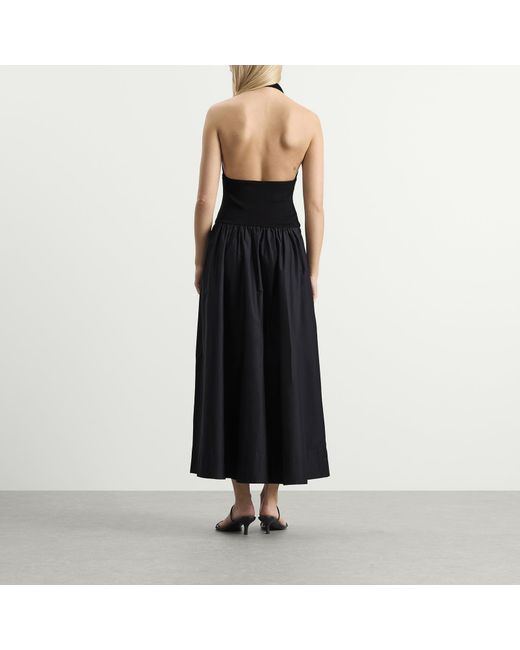 St. Agni Black Knit Halter Backless Dress