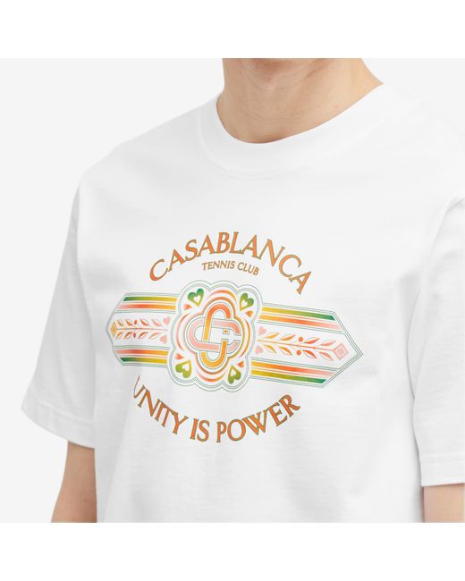 Casablancabrand White Unity Is Power T-Shirt for men