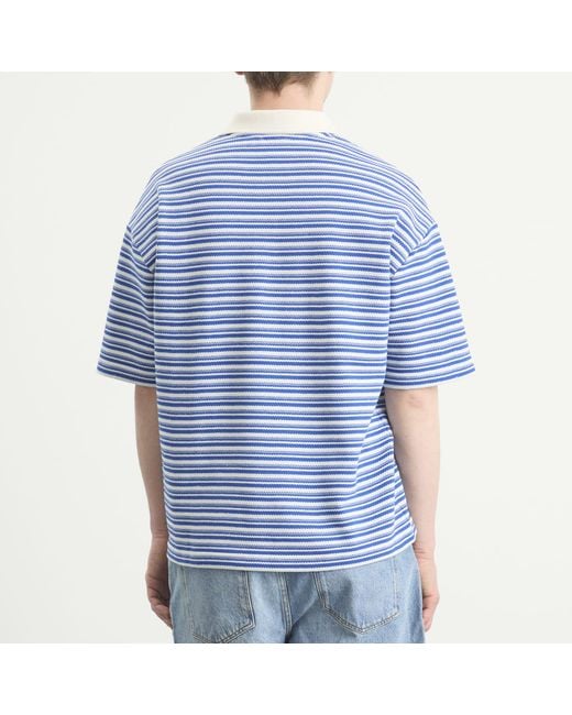 A.P.C. Blue Ruben Jacquard Stripe Polo for men