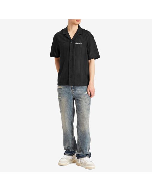 Represent Black Embroidered Bowling Shirt for men
