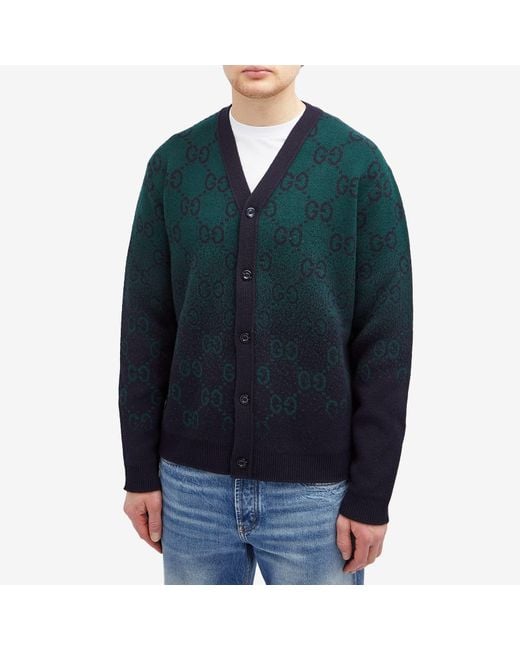 Gucci Blue Gg Fade Cardigan for men