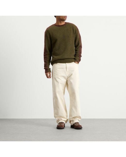 Forét Green Alpine Conrast Crew Neck Jumper for men