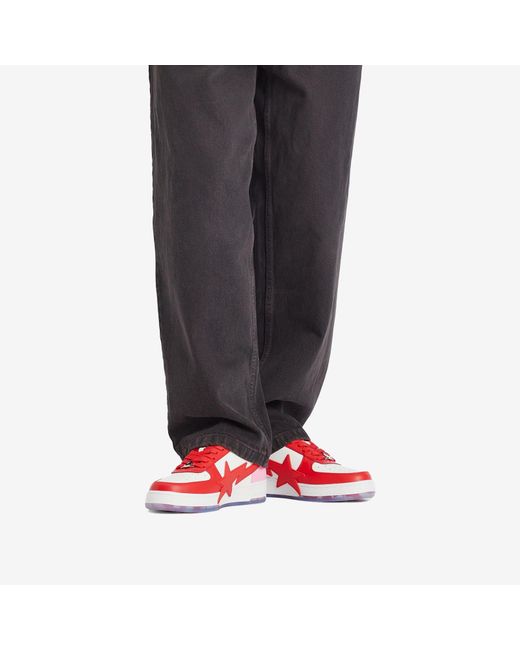 A Bathing Ape Red Bape Sta Os Sneaker for men