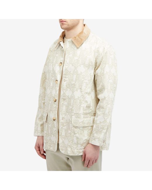 Drole de Monsieur White Printed Chore Jacket for men
