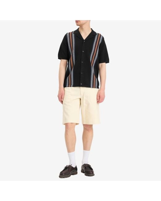 Wax London Black Ivy Cotton Stripe Vacation Shirt for men