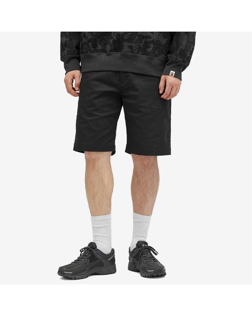A Bathing Ape Black One Point Chino Shorts for men