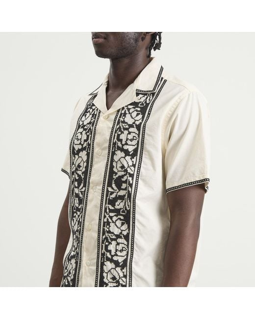Portuguese Flannel Natural Cross Stitch Vacation Shirt for men