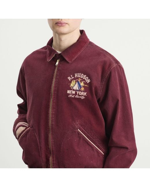 Polo Ralph Lauren Purple Corduroy Arts Club Bomber Jacket for men