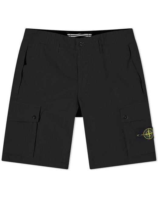 Stone Island Black Supima Cotton Cargo Shorts for men