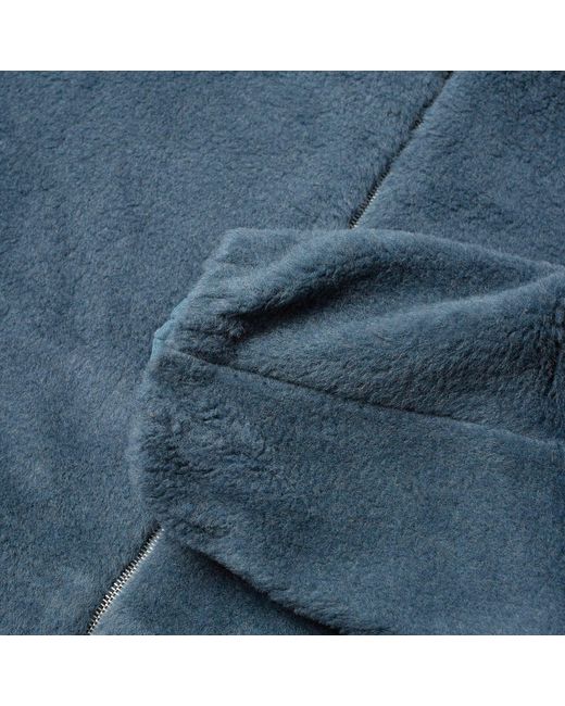 PANGAIA Blue Recycled Wool Fleece Reversible Bomber Jacket