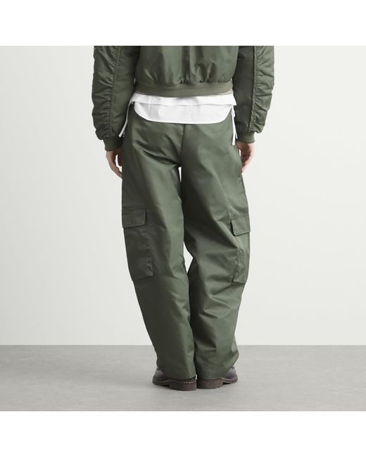 Stel Green Tapered Nylon Barrel Leg Trousers