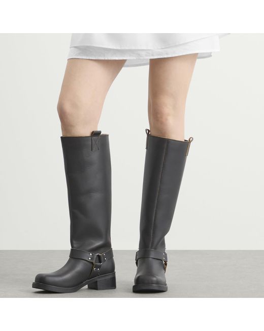 Samsøe & Samsøe Black Sabrenta Knee High Buckled Boots