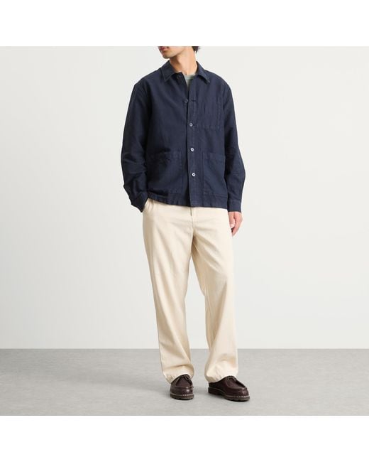 Norse Projects Blue Julian Cotton Linen Overshirt for men