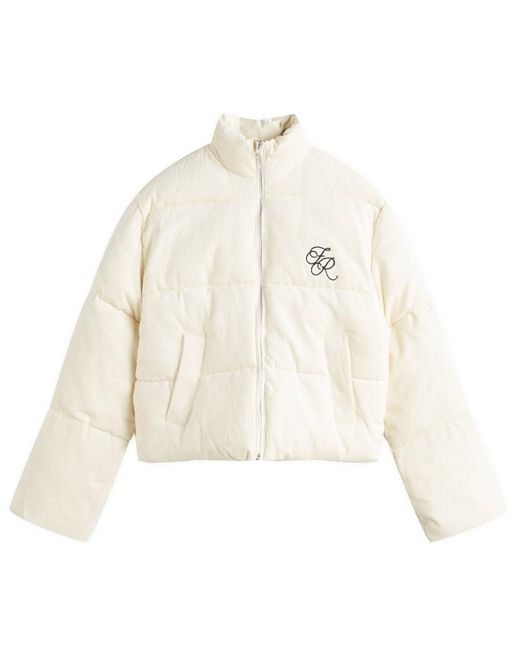 4th & Reckless White Arna Cord Puffer Jacket