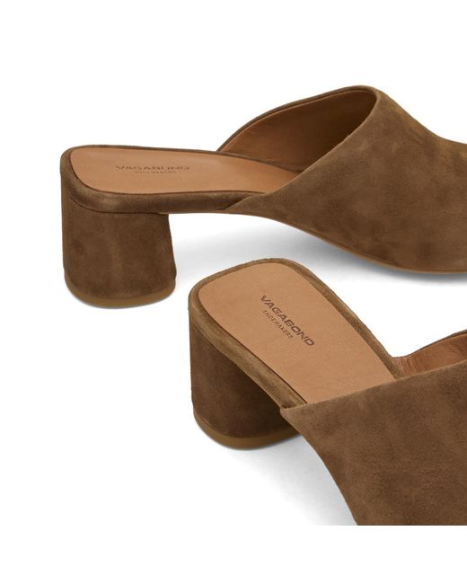 Vagabond Brown Piper Suede Mule Heel