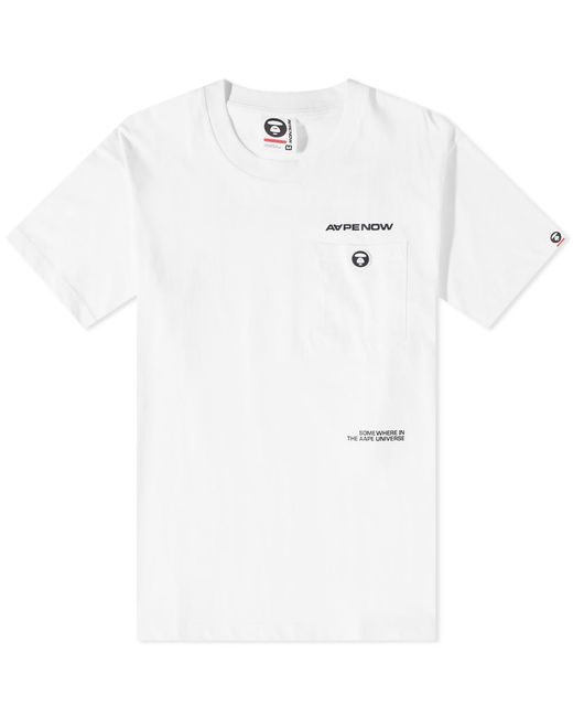 Aape Now One Point Pocket T-shirt in White for Men | Lyst Australia