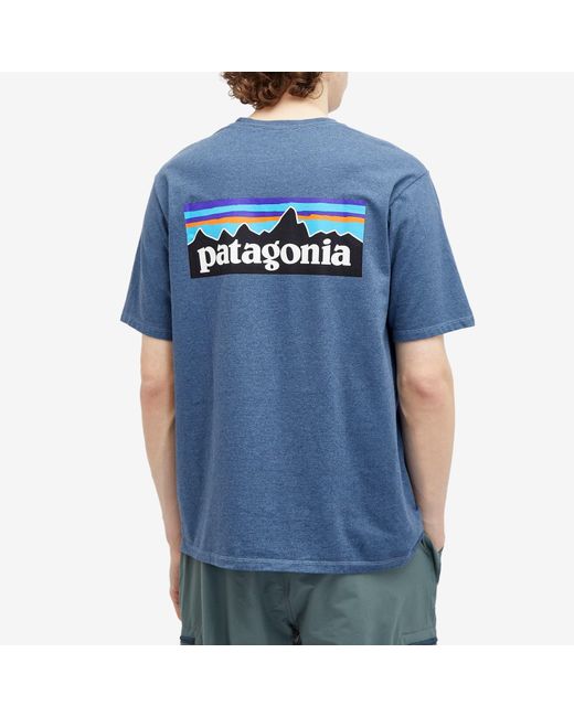 Patagonia Blue P-6 Logo Responsibili-Tee Utility for men