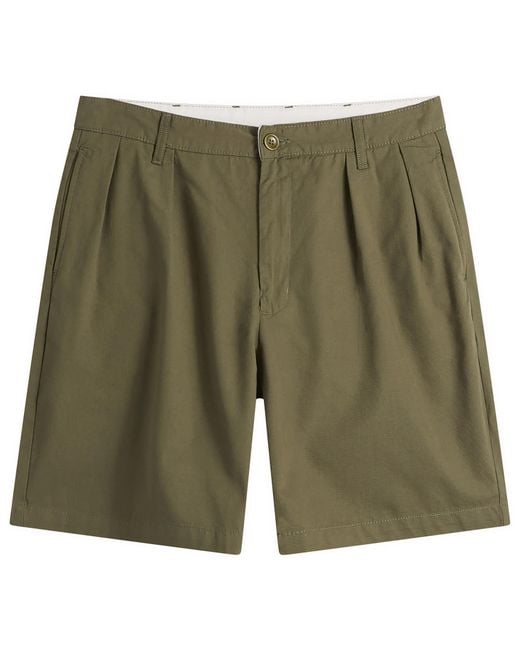 Service Works Green Twill Part Timer Shorts for men