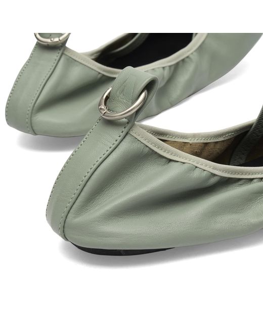 Alohas Green Naira Leather Ballet Flats