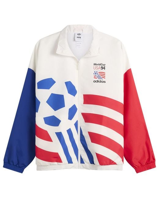 Adidas Red Graphic Woven Track Top for men