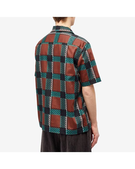 Fred Perry Blue Glitch Tartan Vacation Shirt for men