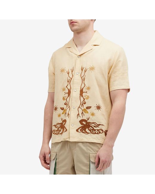 Magic Castles Natural Wave Embroidered Vacation Shirt for men