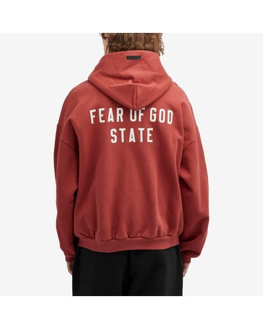 Fear Of God Heavy Fleece Fullzip Hoodie in Red for Men | Lyst Fear Of God Heavy Fleece Fullzip Hoodie in Red for Men | Lyst